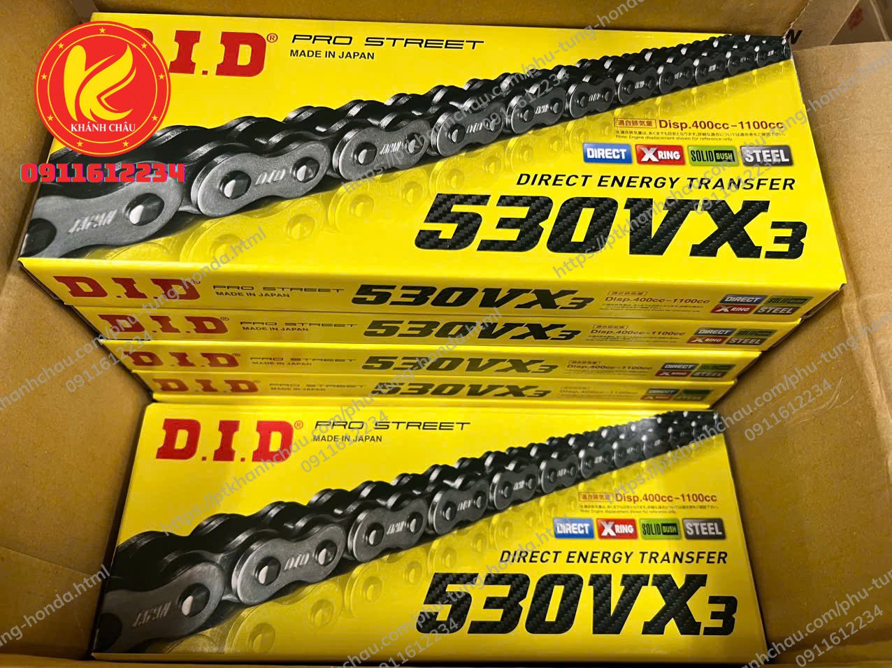 Sên Phốt DID 525VX3 Xring Vàng 120 mắt chính hãng